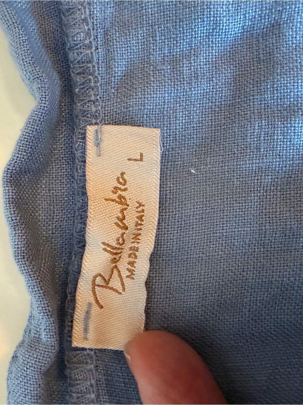Light Blue Tiered Midi Linen Dress with Button Placket - Picture 2 of 4